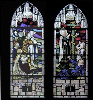 깃대에 감긴 뱀. 깃대라고는 하지만, 십자가 형태를 하고 있다.