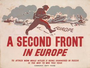 2차 세계 대전 중 나치 독일에 맞서 영국의 전쟁 노력을 지원하는 CPGB 포스터