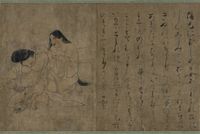 헤이안 시대의 에마키 '병초지'에 그려진, 사면발이(이슬이)에 걸린 남자