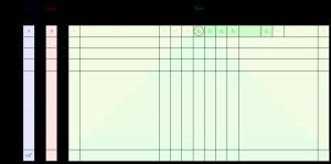 머신 M에 의한 허용된 계산의 개략도.
