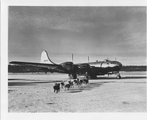 B-29와 래드 공군 기지(USAF)의 개 썰매팀