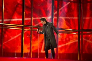 2014년 유로비전 첫 번째 리허설에서 공연하는 아람