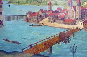 1500년경 취리히의 한스 로이가 본 상부 리마트교 풍경