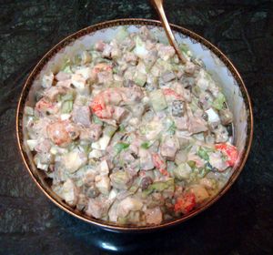 헤르미타주 레스토랑 레시피로 만든 올리비에 샐러드