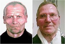 2005년에 제작된 마지막 몽타주와 2006년 체포 이후 찍힌 사진 비교