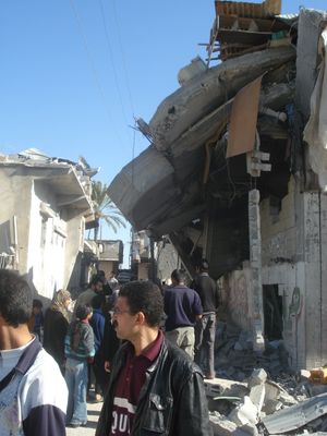 2009년 1월 가자 시티의 파괴된 건물