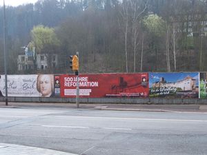 아이제나흐, 튀링겐에서 종교 개혁 500주년을 기념하는 거리 광고