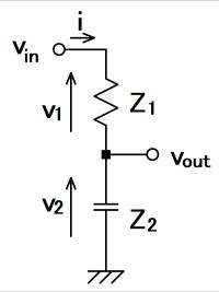 저항과 콘덴서에 의한 전압 분배 회로