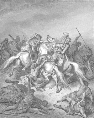 귀스타브 도레의 판화, 블레셋의 거인 이스비브놉으로부터 다윗의 목숨을 구하는 아비새