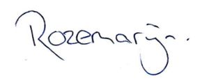 필기체로 적힌 네덜란드 소녀의 이름 Rozemarijn (로즈마리).