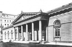 증권 거래소 건물, 1877년부터 제2차 세계 대전까지 증권 거래소의 본거지였다. 전쟁으로 완전히 파괴되었다.