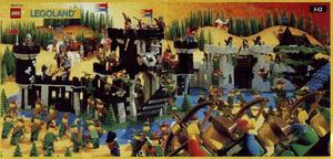 블랙 나이트와 블랙 팔콘의 성을 포위하는 포레스트맨을 묘사한 1989년 팸플릿