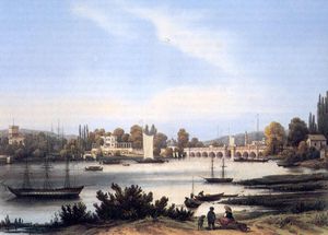 글리니케 다리, 프란츠 자비어 산드만의 그림, 1845년