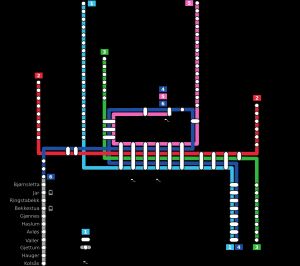 오슬로 메트로 노선도