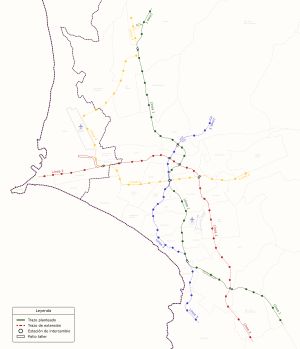 리마와 카야오 지하철 노선도(1974년)