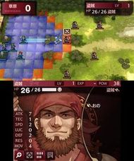 파이어 엠블렘 에코즈의 전투 장면. 기본적인 전투 시스템 메커니즘이 표시되어 있다.