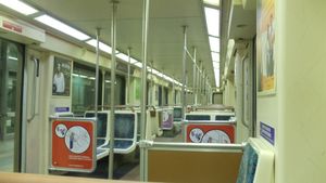 메트로 B선의 차량 내부. 메트로 B/D선은 모두 안살도브레다 A650 차량을 사용한다.