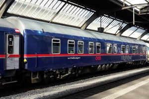 취리히 중앙역에서 나이트젯 침대차