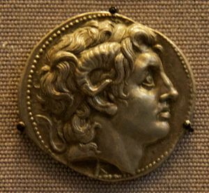 알렉산드로스 대왕의 두상이 새겨진 리시마코스 동전