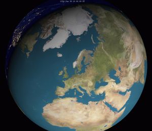 1954년 6월 30일 일식 경로도