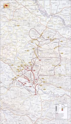 1991년 9월에서 1992년 1월 사이 서슬라보니아 지역의 전황도