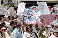 테구시갈파에서 열린 반 젤라야 시위