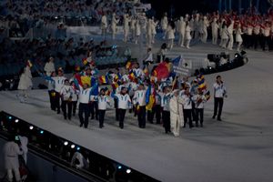 개막식에 루마니아 선수단이 입장하고 있다.