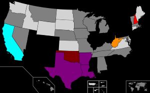 2012년 민주당 대통령 예비 선거 차점자 지도