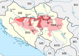 보스니아 헤르체고비나, 세르비아, 크로아티아의 피해 지역