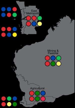 선거구별 정당별 획득 의석 지도