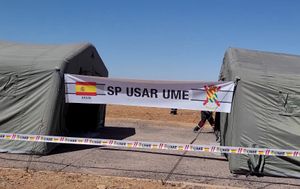 2023년 마라케시사피 지진 당시 스페인의 원조 텐트 모습.