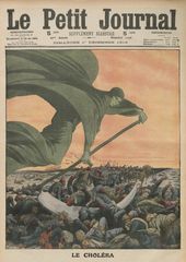 콜레라의 만연을 사신에 비유한 삽화：르 프티 쥐르날(Le Petit Journal)