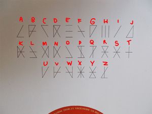 대부분의 암호 메시지에 사용된 마데옹 알파벳