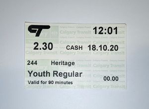 CTrain 역에서 구매한 티켓