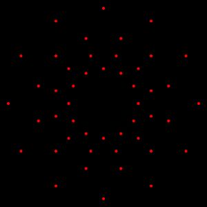 E6의 6차원 근계를 2차원으로 사영한 것