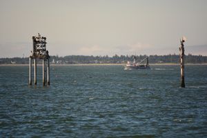 A view of the ocean with a ship