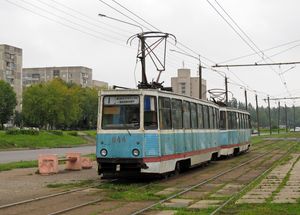 2012년 노보폴라츠크에서 운행 중인 KTM-5. KTM-5는 전기 연동 운전이 가능하도록 설계되었다.