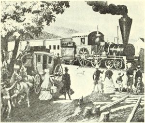 1834년 B&W의 웨스트 뉴턴에서 열차