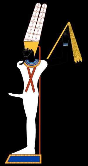 아문-민. 아문이 다산의 신 민과 결합한 형태이다.