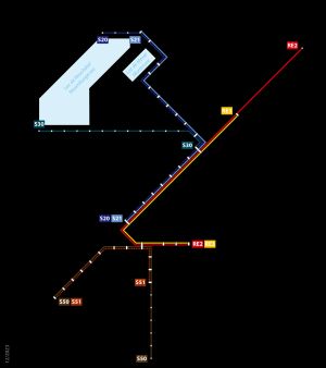 RER 프리부르 네트워크 지도 (2023년 기준)