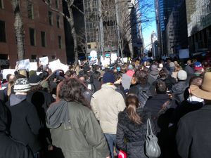 인터넷 보이콧과 연계하여 뉴욕 시에서 열린 SOPA/PIPA 반대 시위