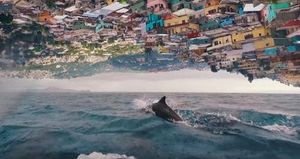 음악 비디오는 거꾸로 된 육지 아래에 돌고래가 헤엄치는 장면(사진)을 포함하여 불가능한 이미지를 광범위하게 사용한다.