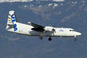 원래 항공사의 마지막 도색을 한 VLM Fokker 50