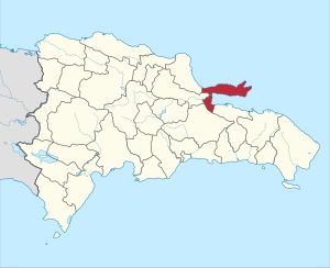 도미니카 공화국 내 사마나 주 위치