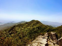 팔공산 동봉에서 바라본 서봉. 서봉의 높이는 1,150m로, 팔공산에서 1,000m를 넘는 봉우리 중 하나이다.