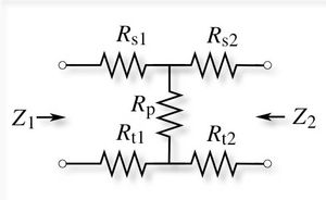 T형 평형 감쇠기 회로