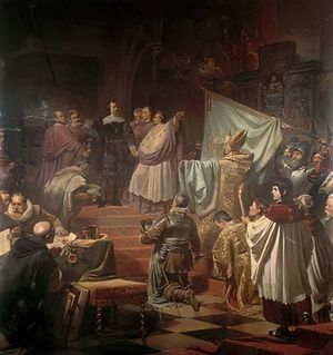 카를 폰 필로티가 그린 「가톨릭 동맹 결성」