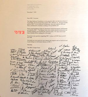 Open Software Foundation OSF/1 릴리스 레터 1990년 12월 7일