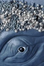 대서양 오른쪽 고래에 부착된 고래 이류 (모형)