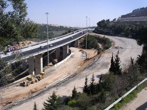 Sha'ar Moriah Interchange - Highway 1 via Jerusalem Road 9 under construction